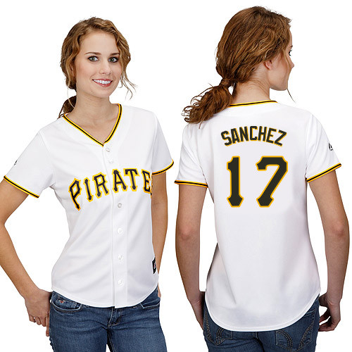 Gaby Sanchez #17 mlb Jersey-Pittsburgh Pirates Women's Authentic Home White Cool Base Baseball Jersey